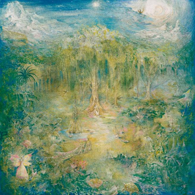 Das nächtliche Fest Einhorns, 1976, Öl auf Leinwand, 70 × 70 cm