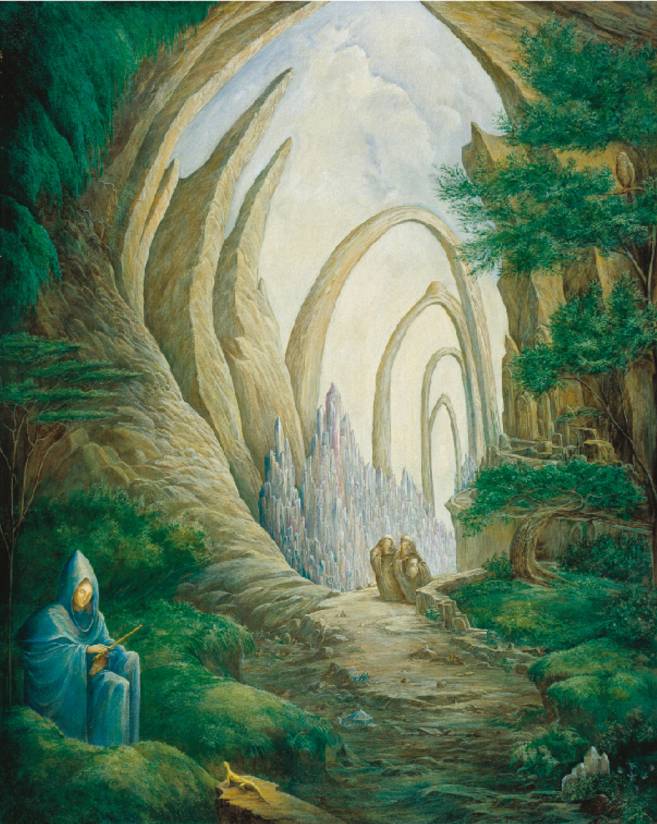 Die Schlucht der Kristalltürme, Öl auf Leinwand, 100 × 80 cm