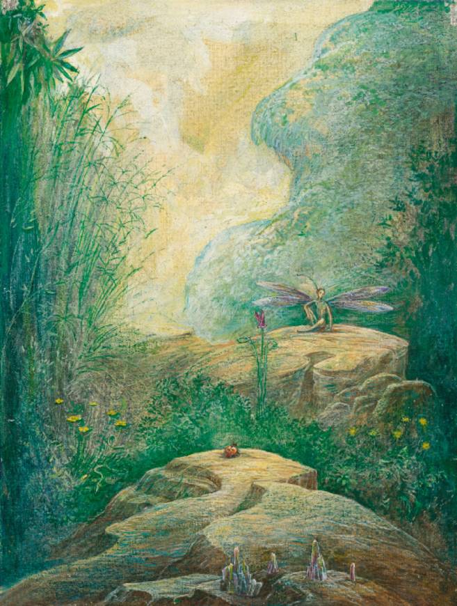 Libellenelf, Öl auf Leinwand, 24 × 18 cm