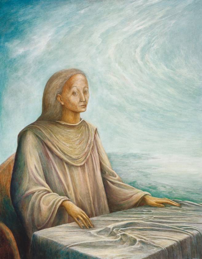 Die Seherin, 1991, Öl auf Leinwand, 100 × 78 cm