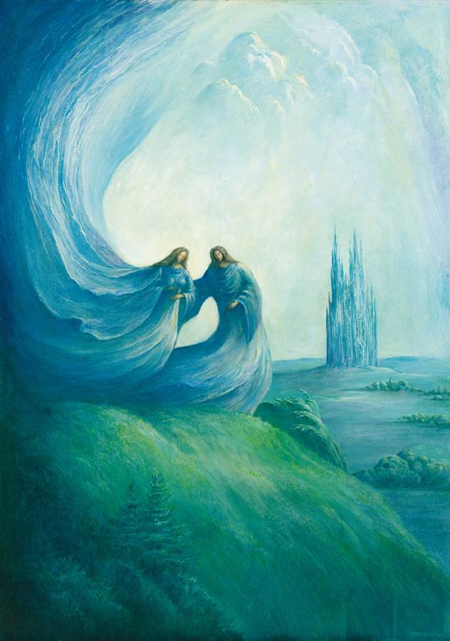 Schwebendes Paar, 2007, Öl auf Leinwand, 56 × 40 cm