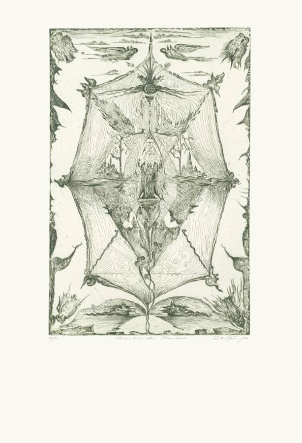 Cherubinisches Mandala, 1972, Radierung, 29,5 × 19,5 cm