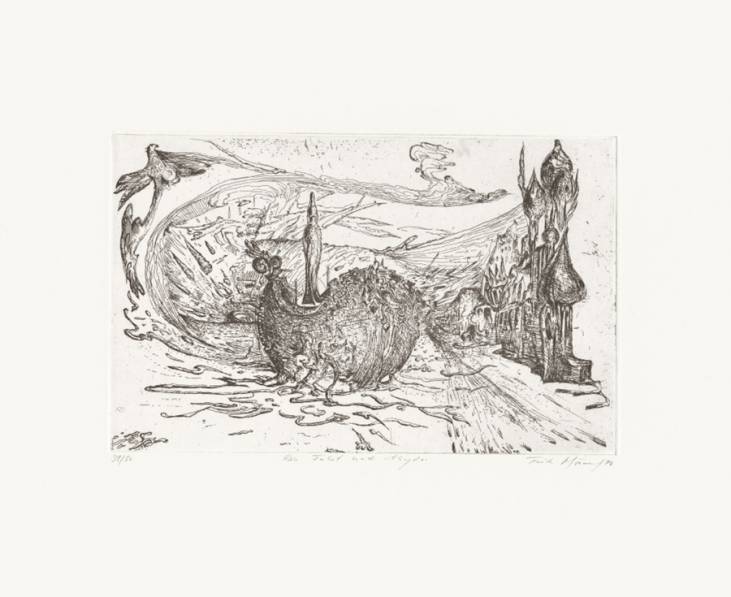 Die Fahrt nach Abydos, 1972, Radierung, 14,8 × 23 cm