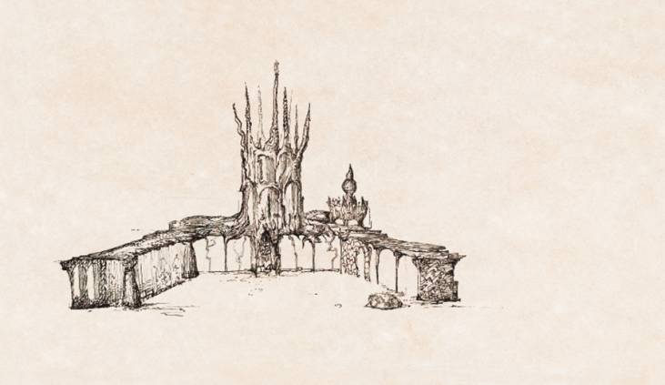 Hausentwurf Vorderansicht, 1973, Federzeichnung, 17 × 29 cm