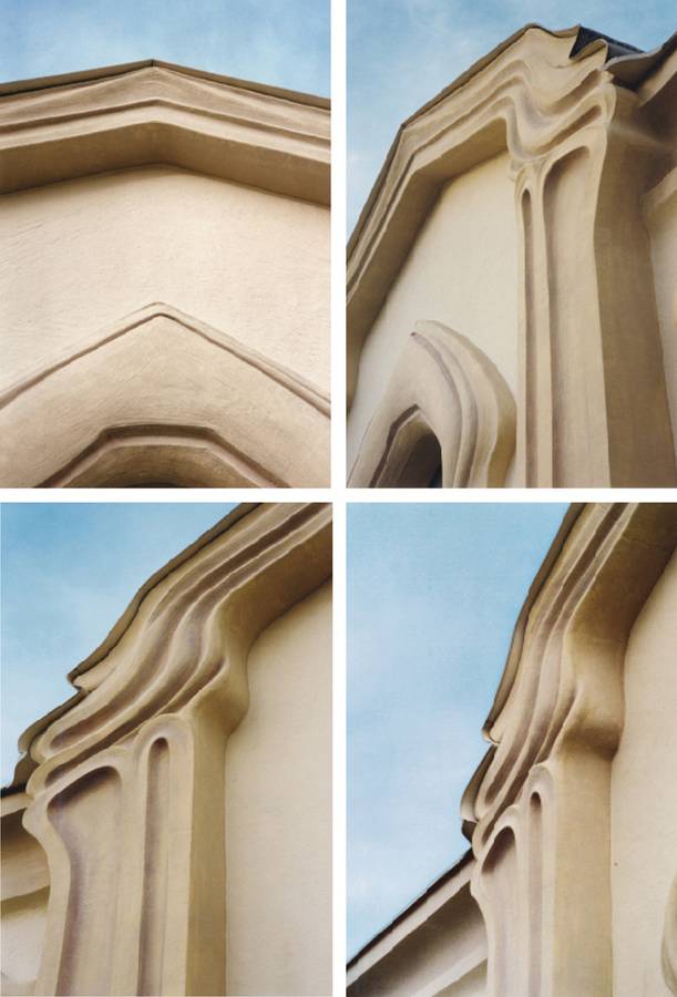 Details der Fassade der Aussegnungshalle in Eggenfelden