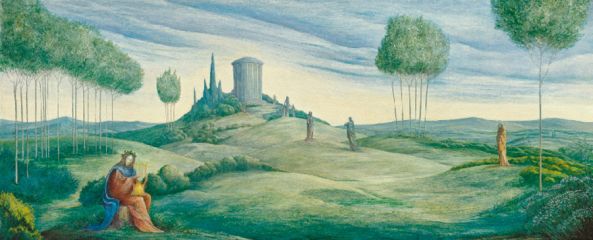 Arkadische Landschaft, 1989, Öl auf Leinwand, 38 × 92 cm