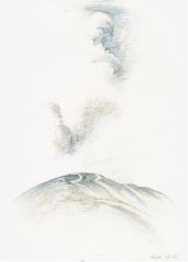 Toskanische Landschaft, 1989, Sepiazeichnung, 14,5 × 10,5 cm