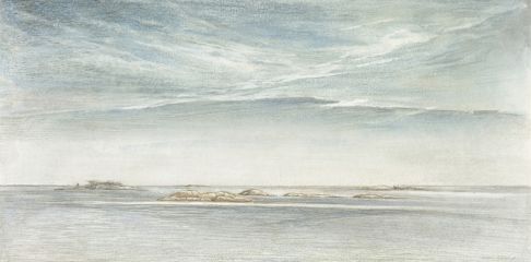 Finnische Landschaft, 1991, Aquarell, 13 × 26 cm