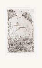Mensch, Vogel, Gestirn, 1972, Radierung, 27 × 17 cm