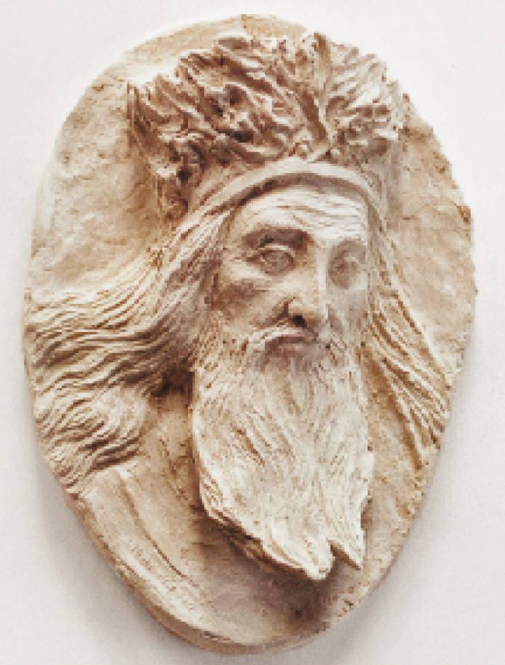 König, 2006, Tonrelief, 17 × 12 cm